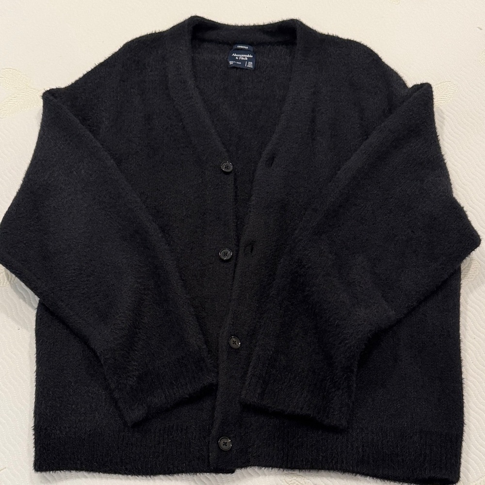 Abercrombie Black Button-Up Cardigan
